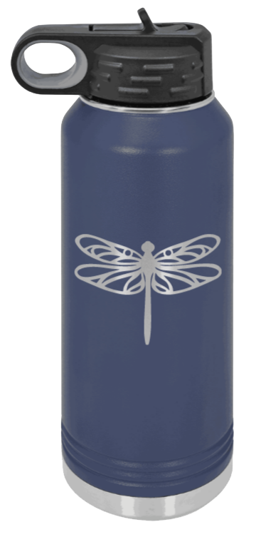 Dragonfly - 32oz Water Bottle Laser Engraved- Navy