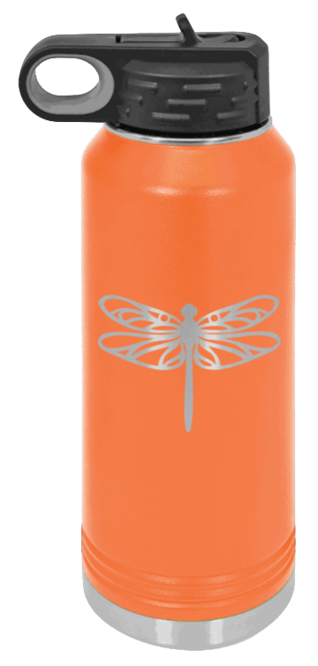 Dragonfly - 32oz Water Bottle Laser Engraved- Orange