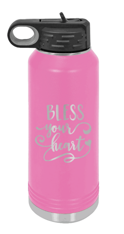 Bless Your Heart - 32oz Water Bottle Laser Engraved- Pink