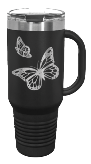 Butterflies 40oz Handle Mug Laser Engraved