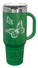 Load image into Gallery viewer, Butterflies 40oz Handle Mug Laser Engraved
