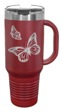 Load image into Gallery viewer, Butterflies 40oz Handle Mug Laser Engraved
