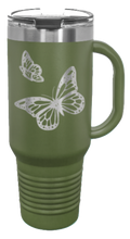 Load image into Gallery viewer, Butterflies 40oz Handle Mug Laser Engraved
