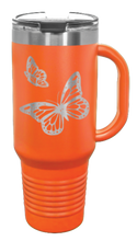 Load image into Gallery viewer, Butterflies 40oz Handle Mug Laser Engraved
