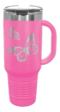 Load image into Gallery viewer, Butterflies 40oz Handle Mug Laser Engraved
