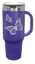 Load image into Gallery viewer, Butterflies 40oz Handle Mug Laser Engraved
