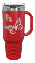 Load image into Gallery viewer, Butterflies 40oz Handle Mug Laser Engraved
