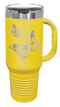 Load image into Gallery viewer, Butterflies 40oz Handle Mug Laser Engraved
