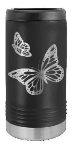 Butterfly Laser Engraved Slim Can Insulated Koosie