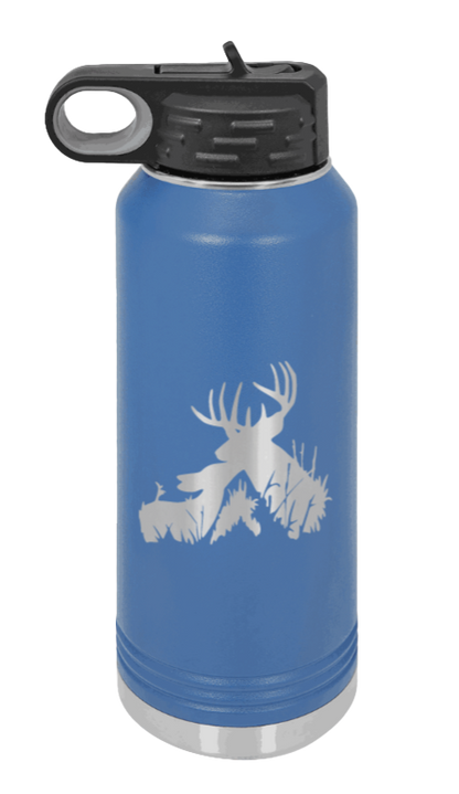Buck & Doe - 32oz Water Bottle Laser Engraved- Royal Blue