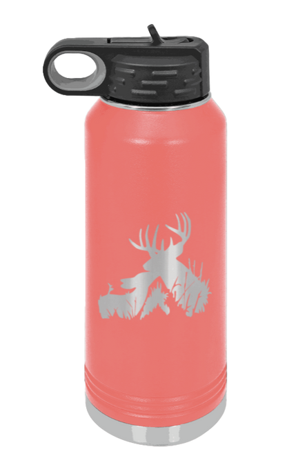Buck & Doe - 32oz Water Bottle Laser Engraved- Coral
