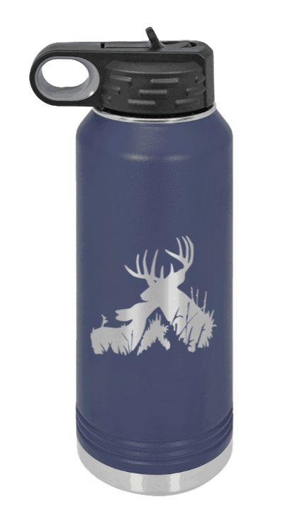 Buck & Doe - 32oz Water Bottle Laser Engraved- Navy