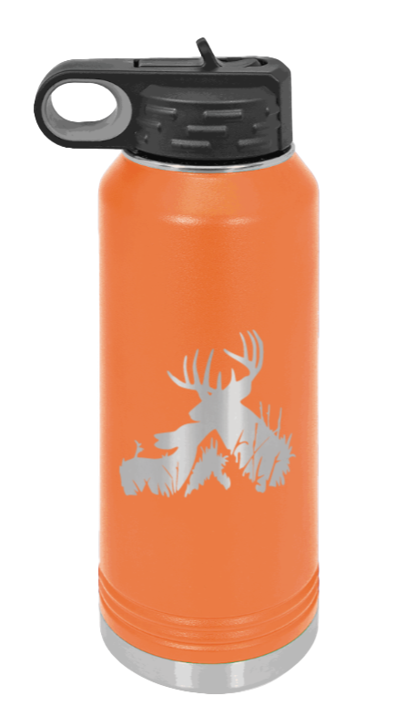 Buck & Doe - 32oz Water Bottle Laser Engraved- Orange