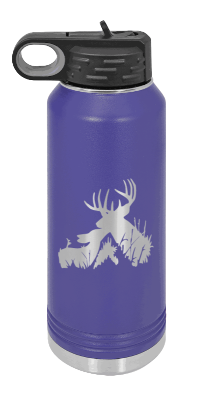Buck & Doe - 32oz Water Bottle Laser Engraved- Purple
