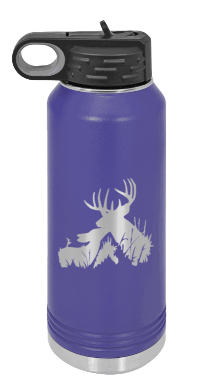 Buck & Doe - 32oz Water Bottle Laser Engraved- Purple
