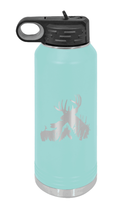 Buck & Doe - 32oz Water Bottle Laser Engraved- Teal