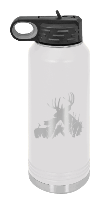 Buck & Doe - 32oz Water Bottle Laser Engraved- White