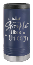 Load image into Gallery viewer, Unicorn Laser Engraved Slim Can Insulated Koosie
