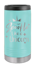 Load image into Gallery viewer, Unicorn Laser Engraved Slim Can Insulated Koosie
