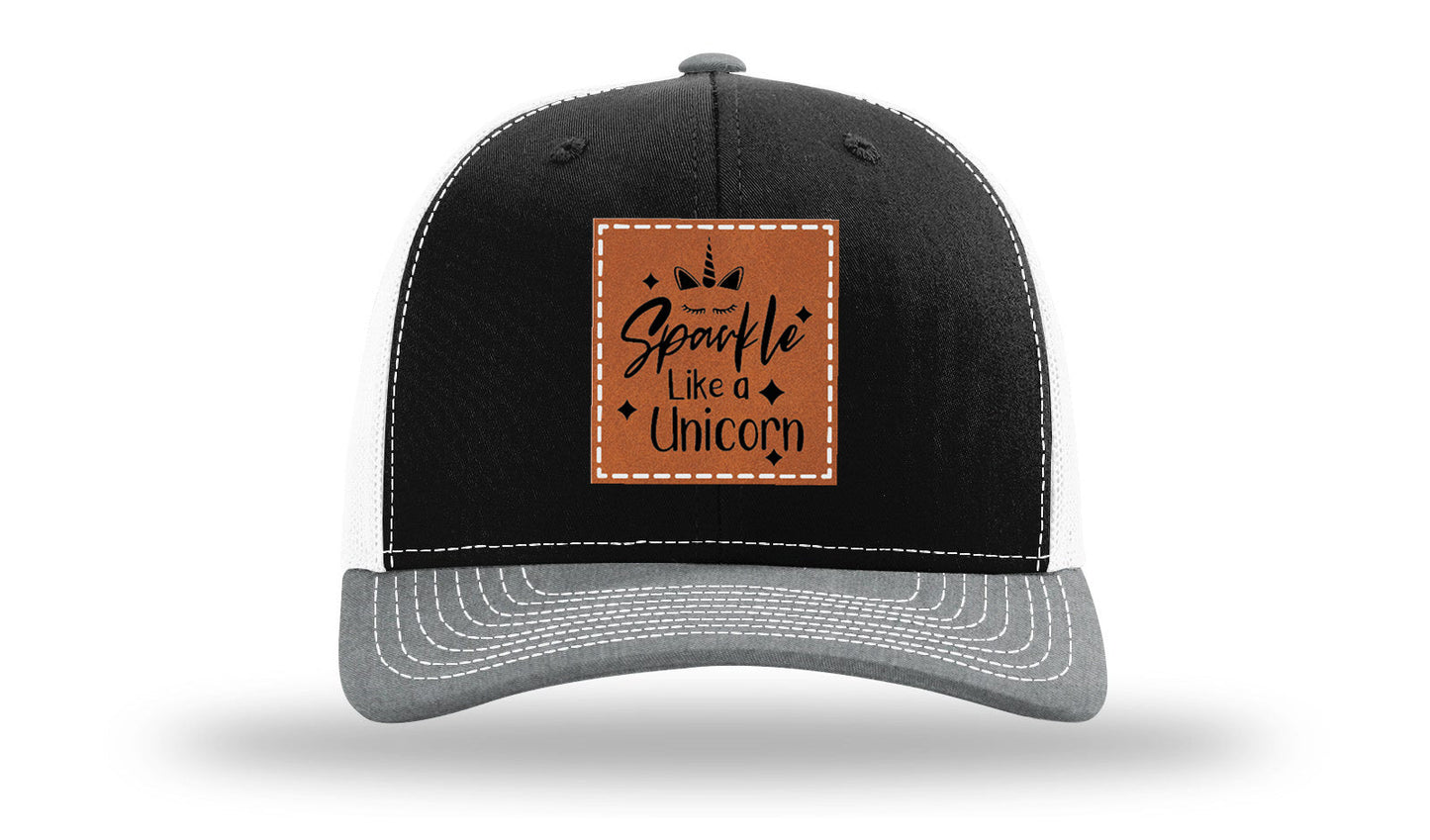 Sparkle Like A Unicorn Leather Patch Richardson 112 Hat
