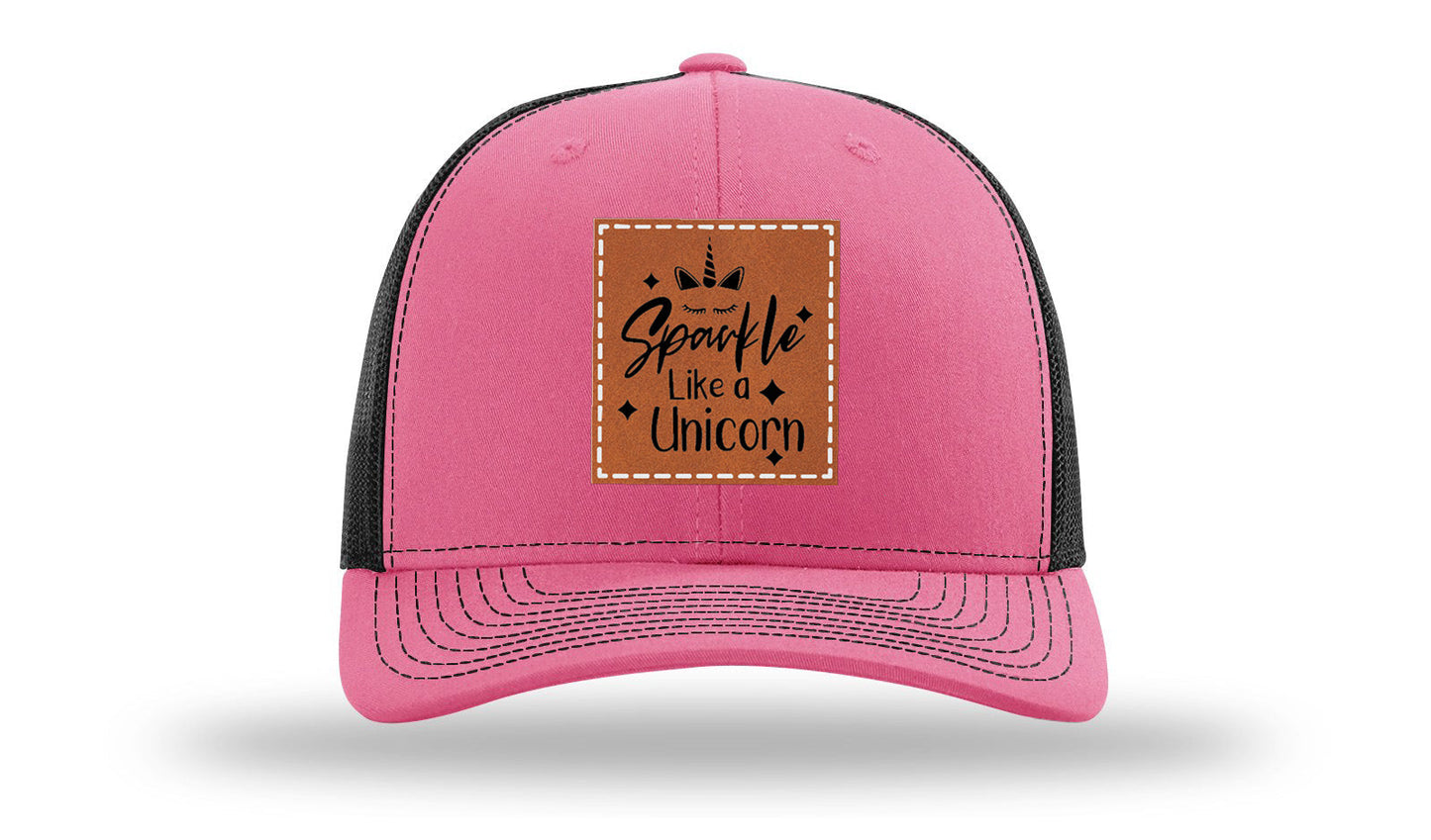 Sparkle Like A Unicorn Leather Patch Richardson 112 Hat
