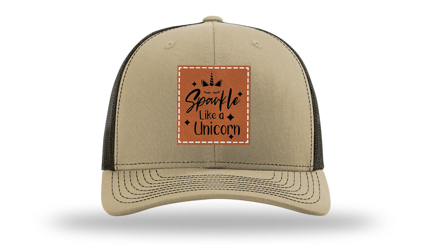 Sparkle Like A Unicorn Leather Patch Richardson 112 Hat