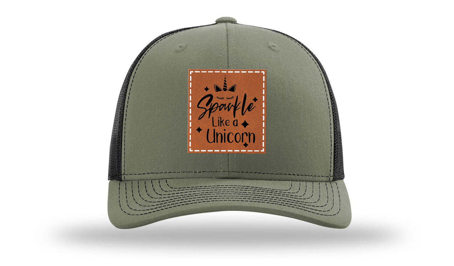 Sparkle Like A Unicorn Leather Patch Richardson 112 Hat