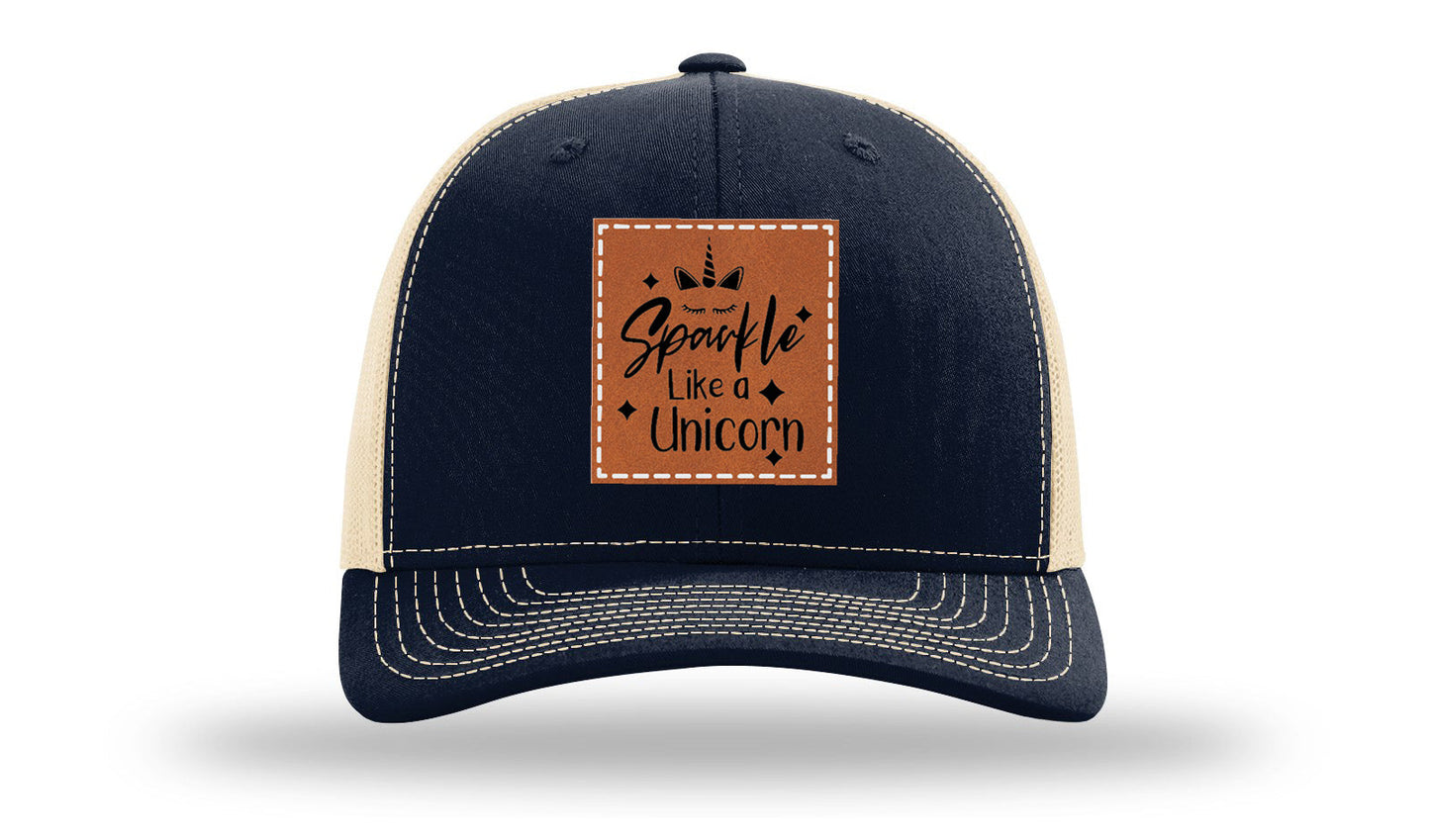 Sparkle Like A Unicorn Leather Patch Richardson 112 Hat