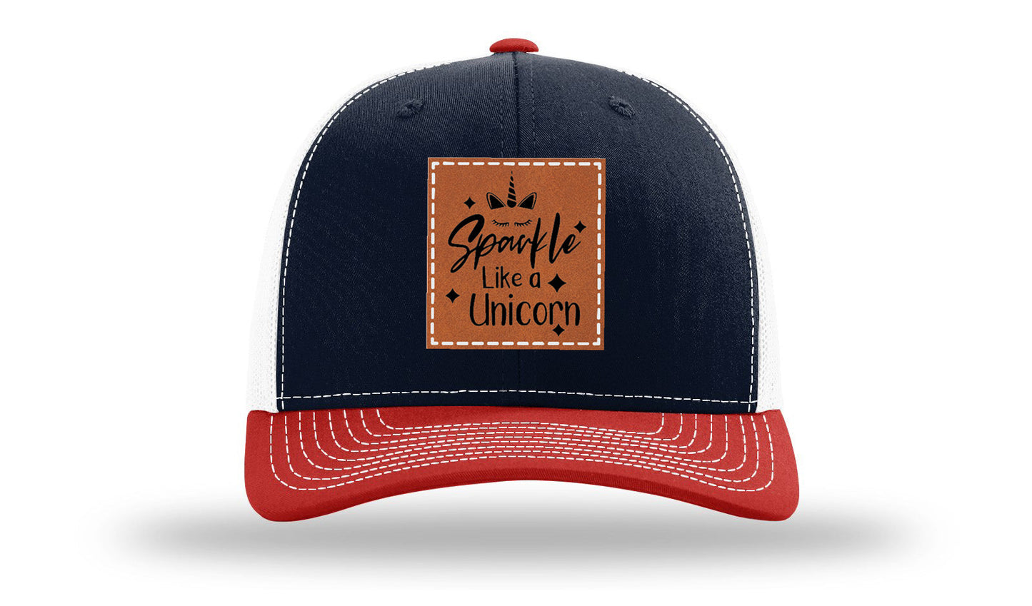Sparkle Like A Unicorn Leather Patch Richardson 112 Hat