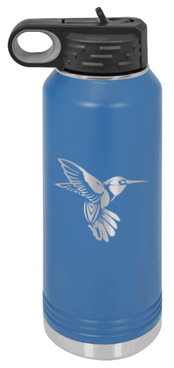 Hummingbird - 32oz Water Bottle Laser Engraved- Royal Blue