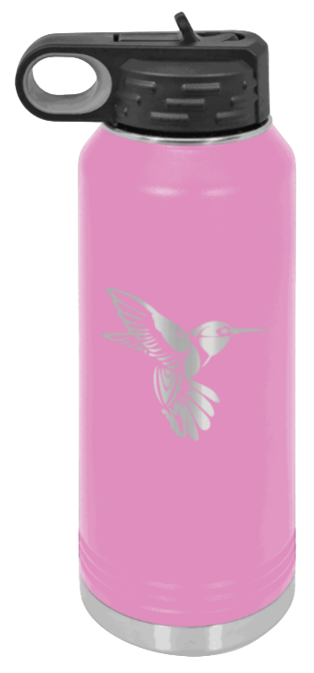 Hummingbird - 32oz Water Bottle Laser Engraved- Light Purple