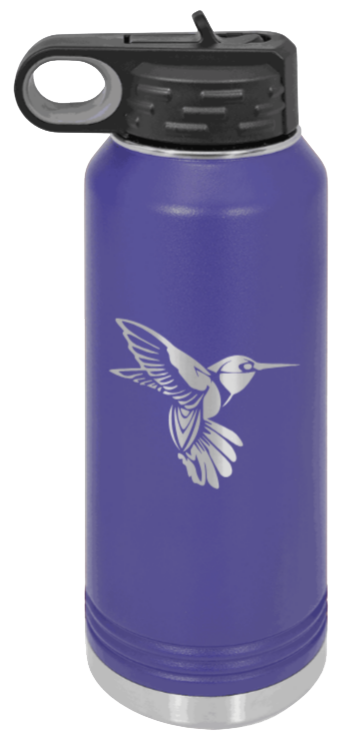 Hummingbird - 32oz Water Bottle Laser Engraved- Purple