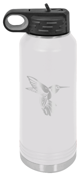 Hummingbird - 32oz Water Bottle Laser Engraved- White