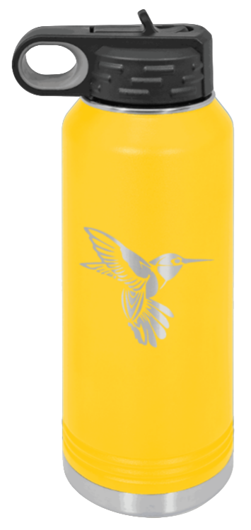 Hummingbird - 32oz Water Bottle Laser Engraved- Yellow