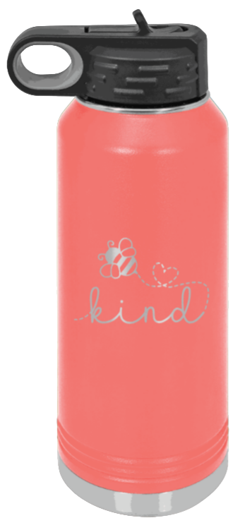 Bee Kind - 32oz Water Bottle Laser Engraved- Coral