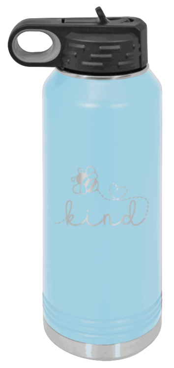 Bee Kind - 32oz Water Bottle Laser Engraved- Light Blue