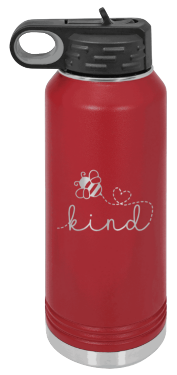 Bee Kind - 32oz Water Bottle Laser Engraved- Maroon