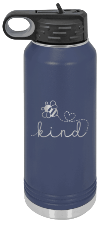 Bee Kind - 32oz Water Bottle Laser Engraved- Navy