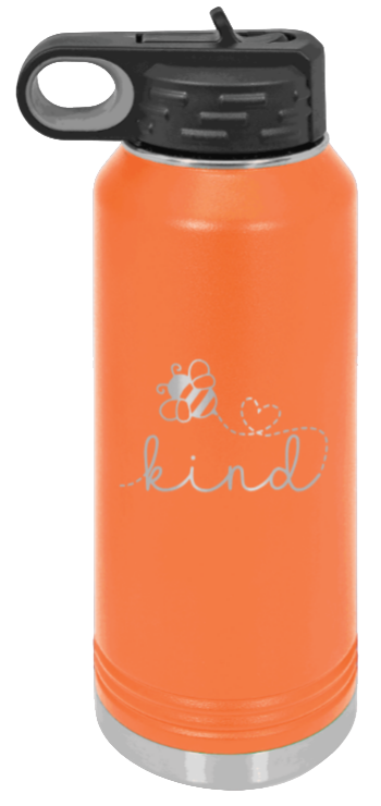 Bee Kind - 32oz Water Bottle Laser Engraved- Orange