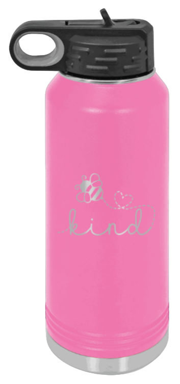 Bee Kind - 32oz Water Bottle Laser Engraved- Pink