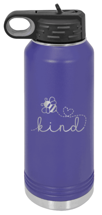 Bee Kind - 32oz Water Bottle Laser Engraved- Purple