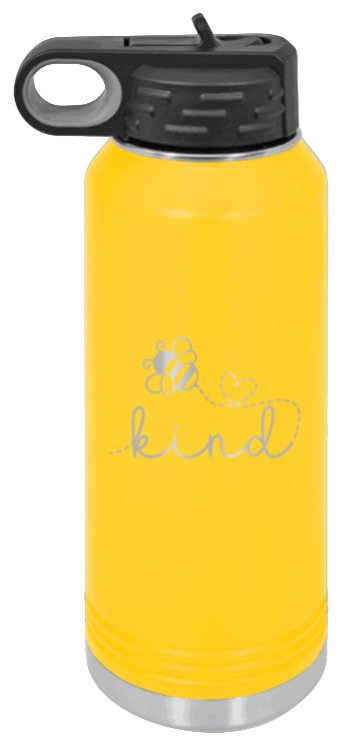 Bee Kind - 32oz Water Bottle Laser Engraved- Yellow