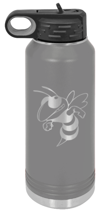 Hornet - 32oz Water Bottle Laser Engraved- Dark Grey