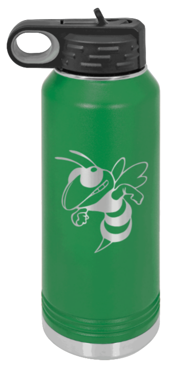 Hornet - 32oz Water Bottle Laser Engraved- Green