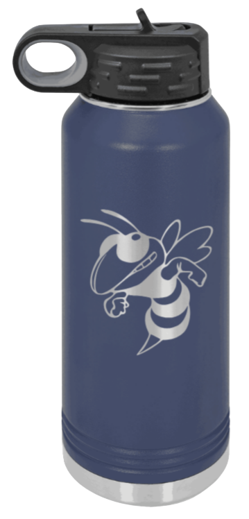 Hornet - 32oz Water Bottle Laser Engraved- Navy