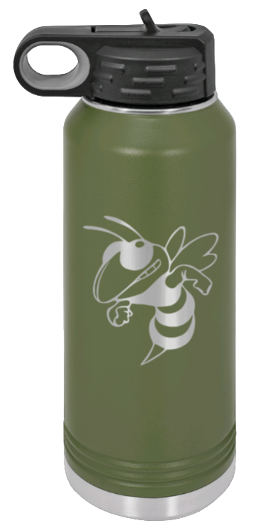Hornet - 32oz Water Bottle Laser Engraved- Olive
