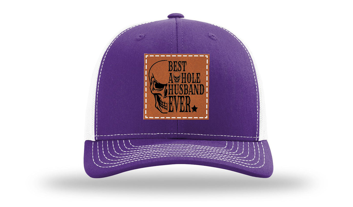 Best Asshole Husband Ever Leather Patch Richardson 112 Hat
