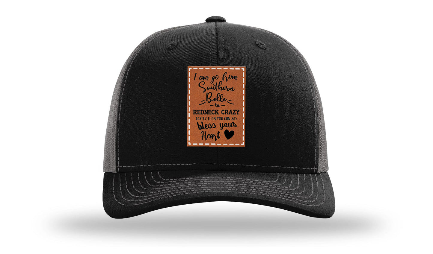 Southern Belle To Redneck Crazy Leather Patch Richardson 112 Hat