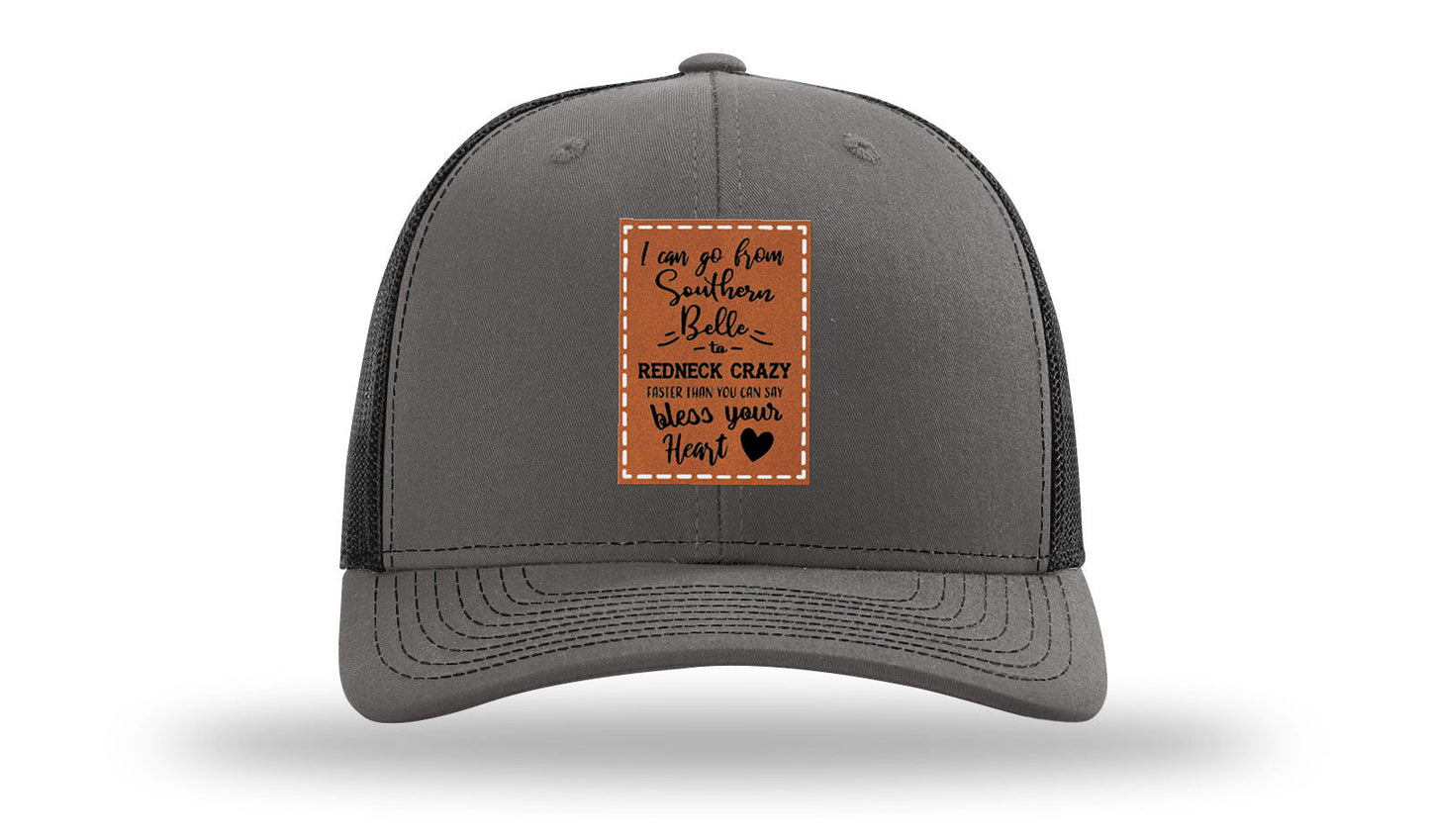 Southern Belle To Redneck Crazy Leather Patch Richardson 112 Hat