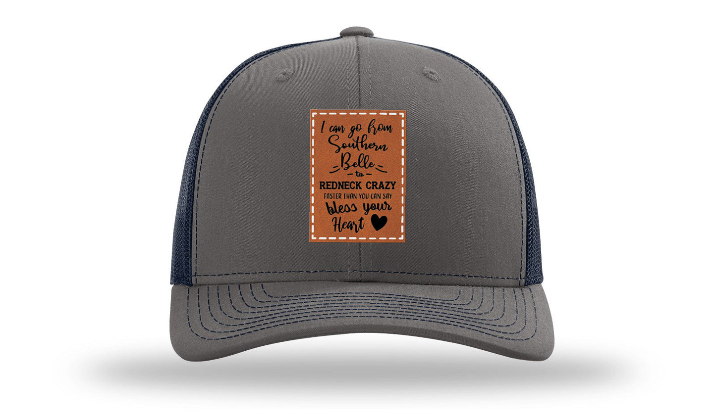 Southern Belle To Redneck Crazy Leather Patch Richardson 112 Hat